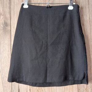 NWT Ann Taylor LOFT Black Zipper Detail Petal Side Slit Pencil Skirt Size Small